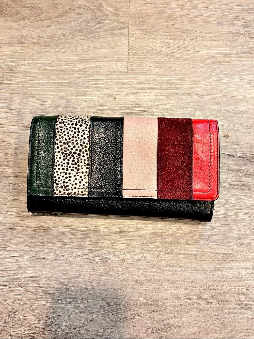 Fossil Color-Block Patchwork Wallet - Picture 2 of 3
